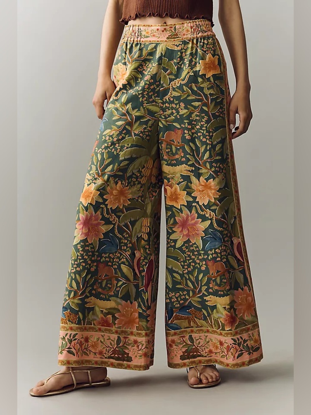 Farm Rio Linen Wide-Leg Pants - Picture 3 of 8